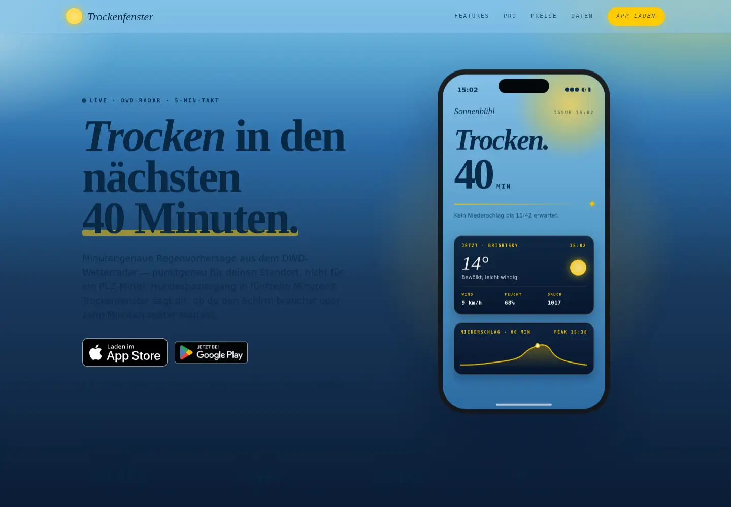 Screenshot of trockenfenster.de