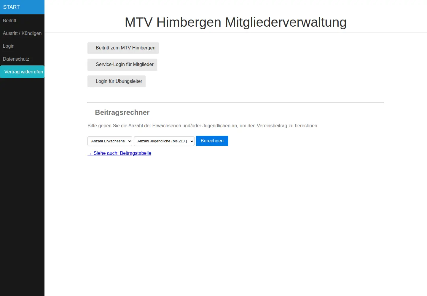 Captured homepage of vereinok.de in the current scan