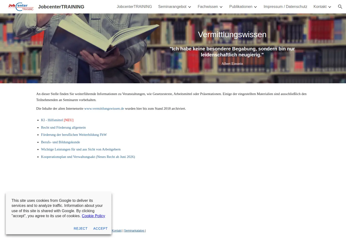 Screenshot of vermittlungswissen.de