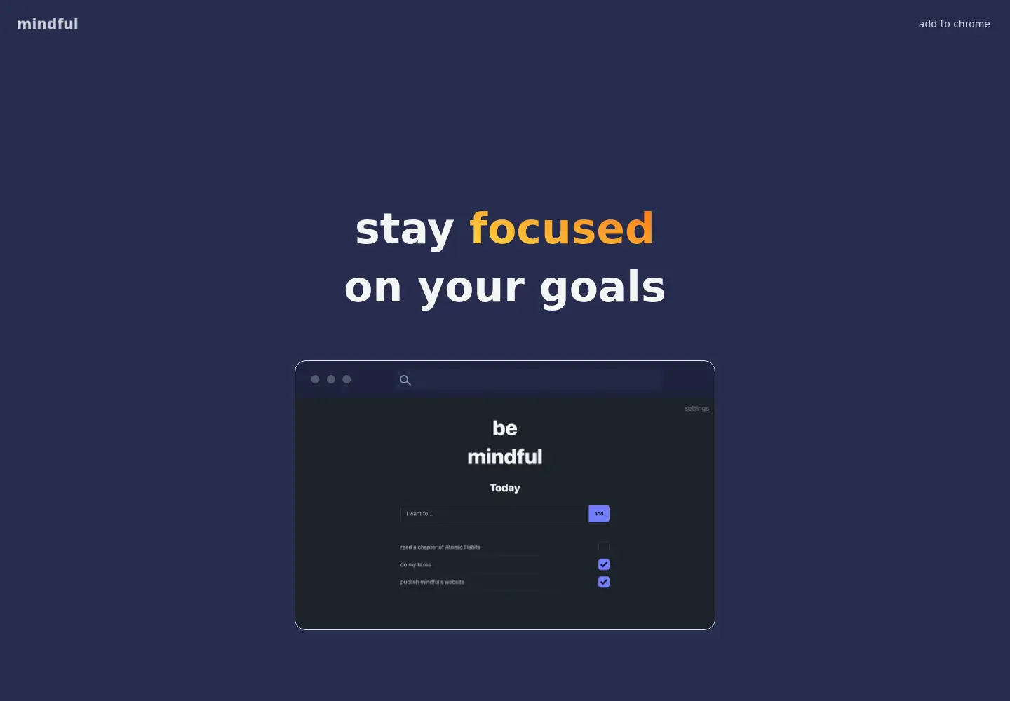Captured homepage of bemindful.dev in the current scan