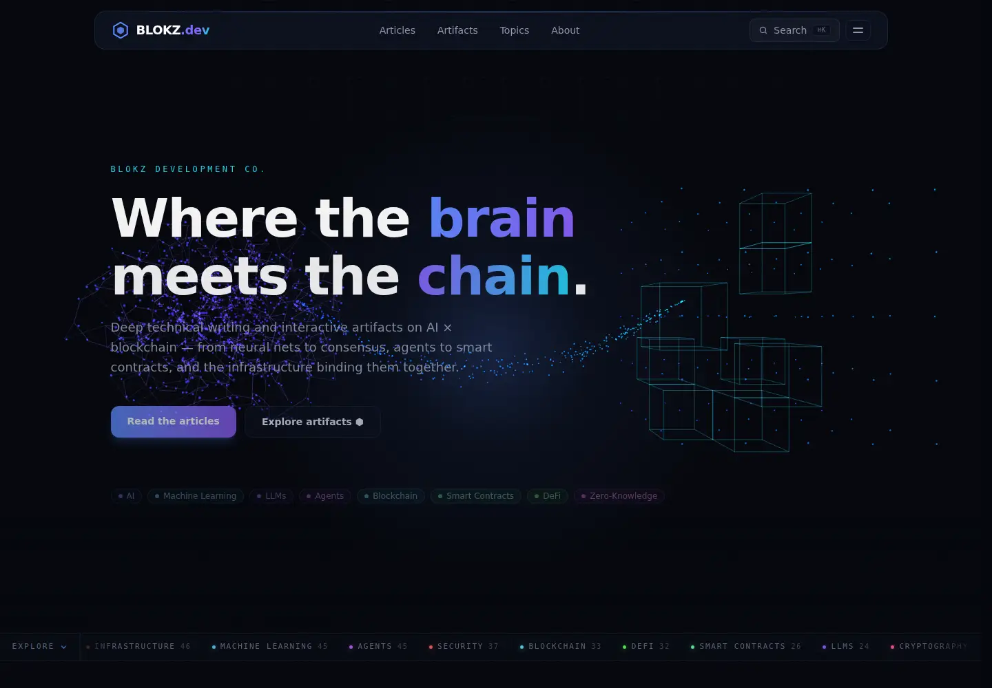 Screenshot of blokz.dev