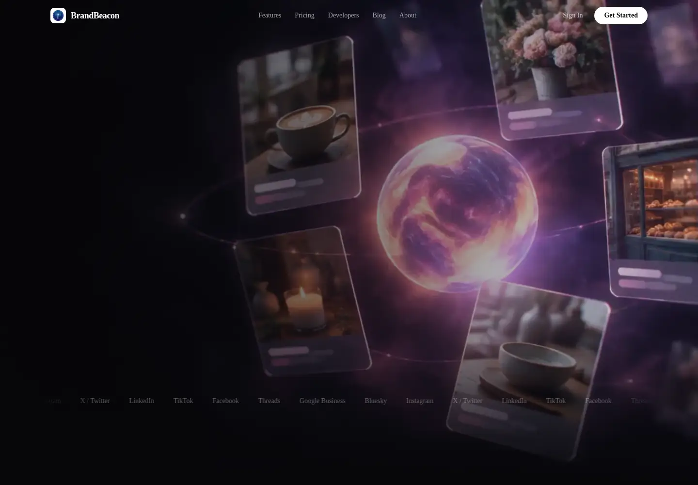 Captured homepage of brandbeacon.dev in the current scan