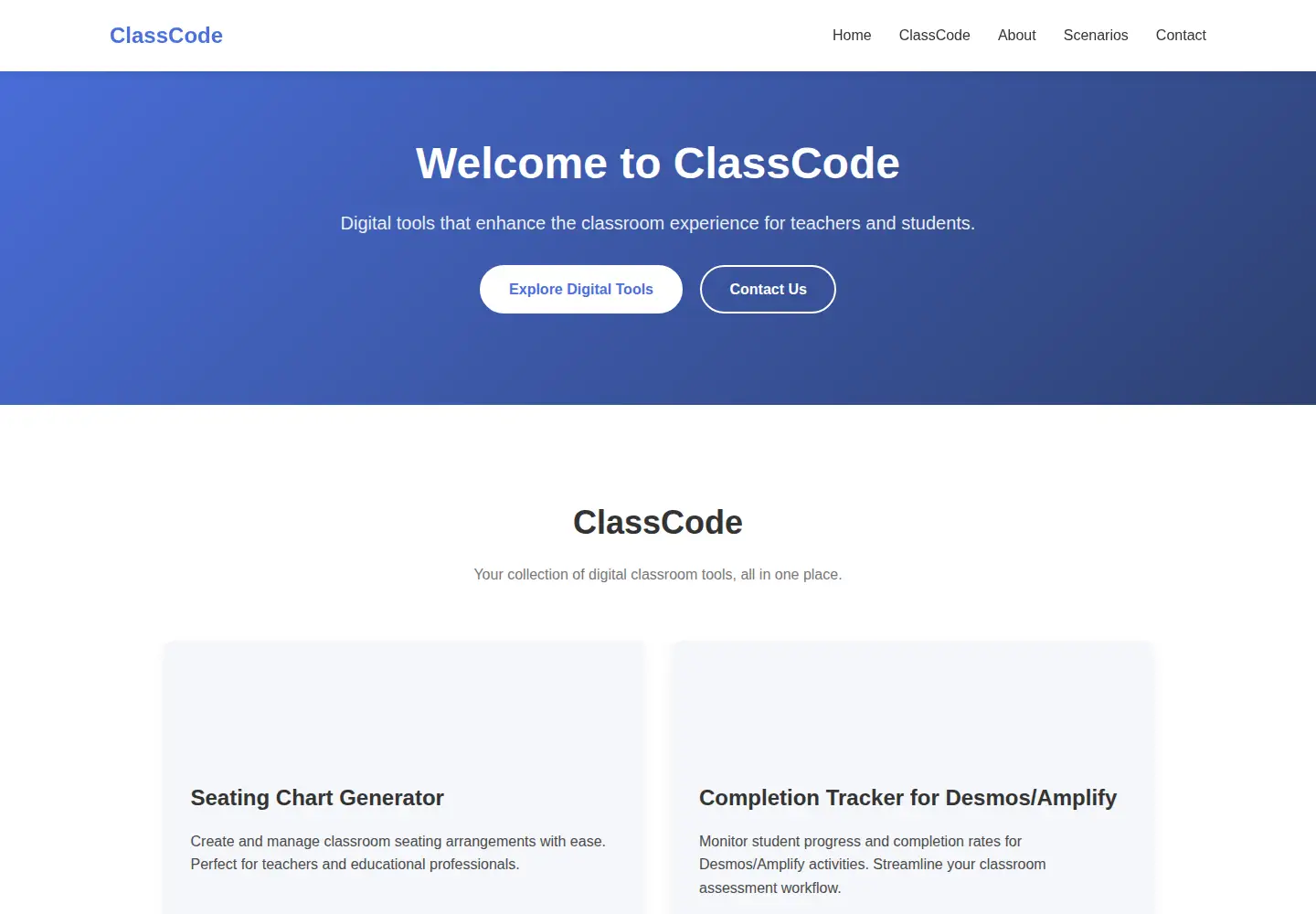 Screenshot of classcode.dev