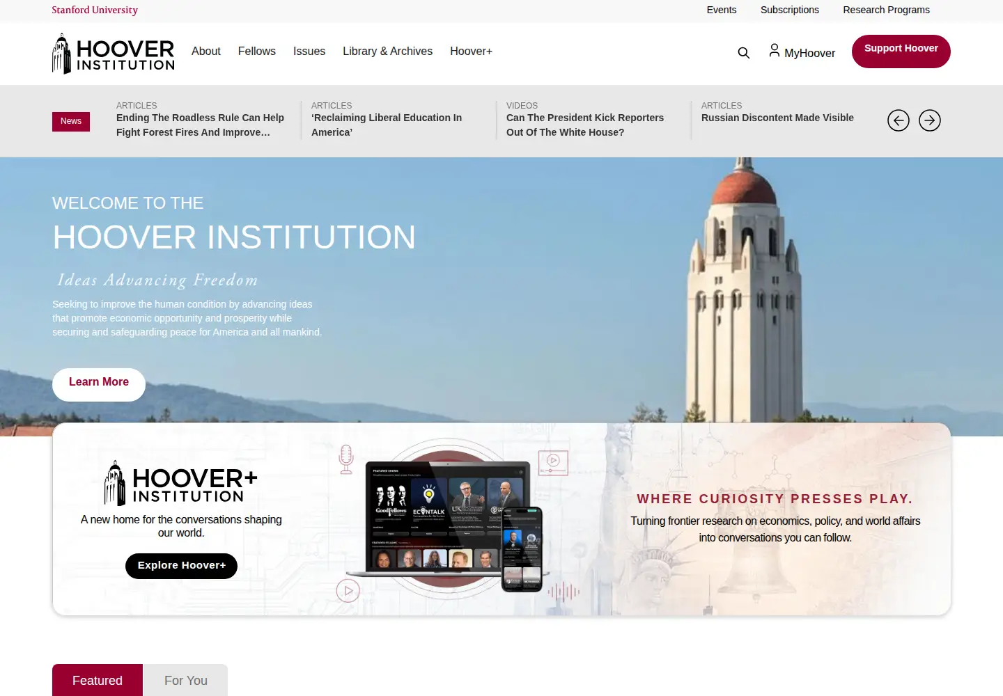 Screenshot of hoover.org