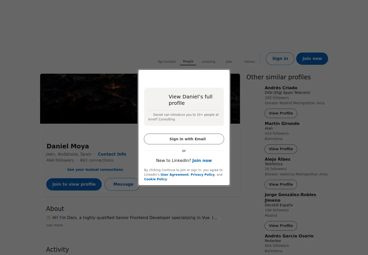 Captured homepage of dmoya.dev in the current scan