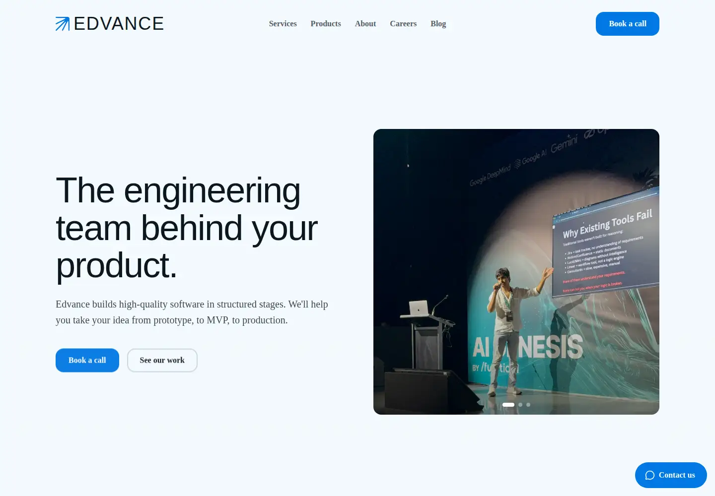 Captured homepage of edvance.dev in the current scan