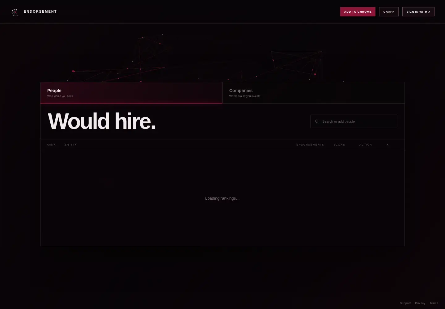 Screenshot of endorsement.dev