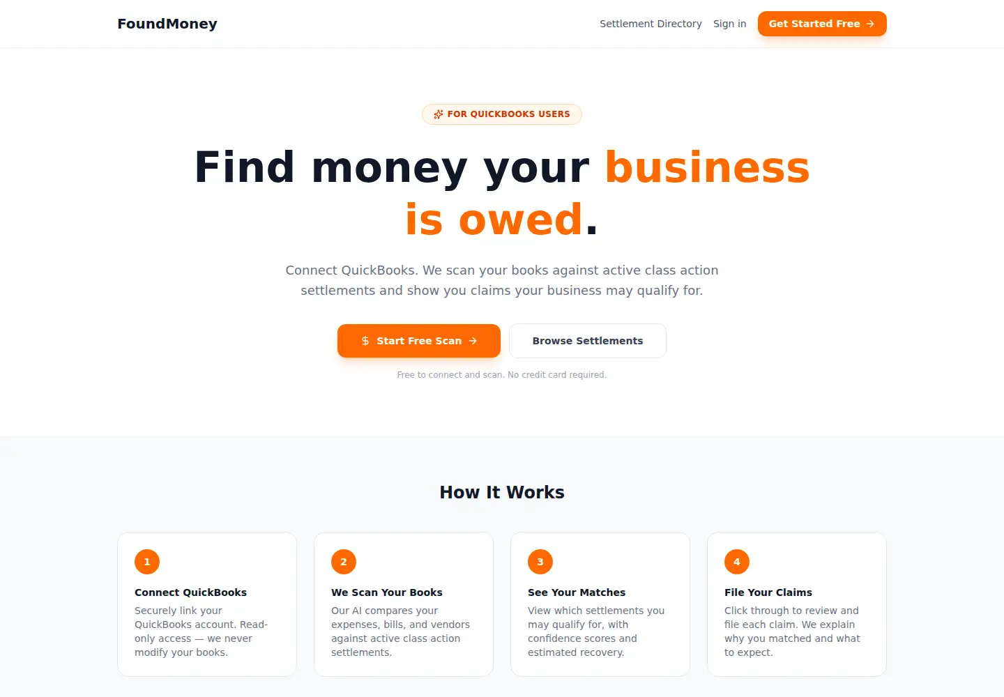 Screenshot of foundmoney.dev