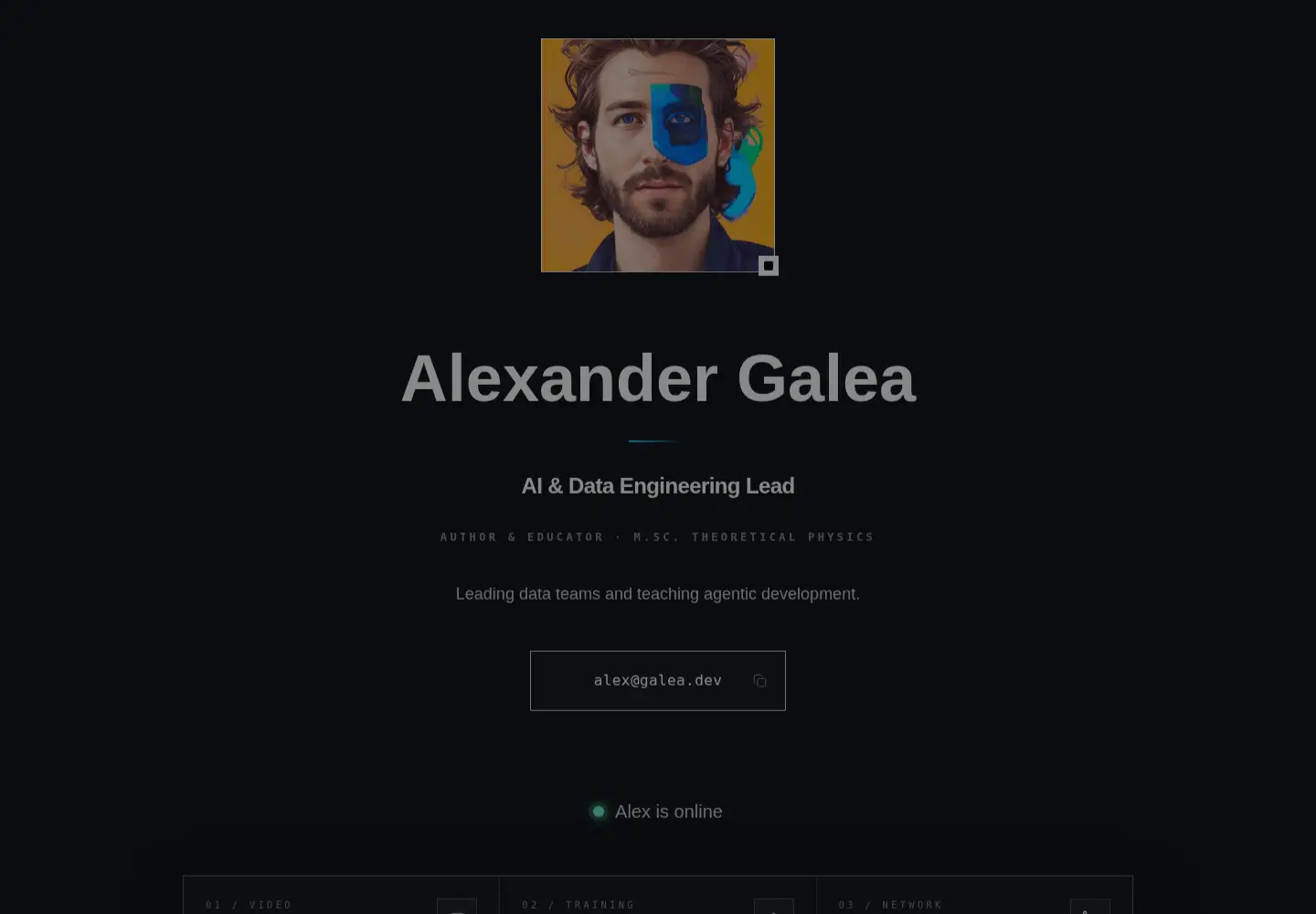 Captured homepage of galea.dev in the current scan