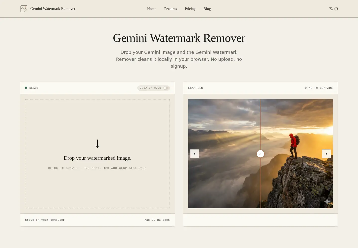 Captured homepage of geminiwatermarkremover.dev in the current scan