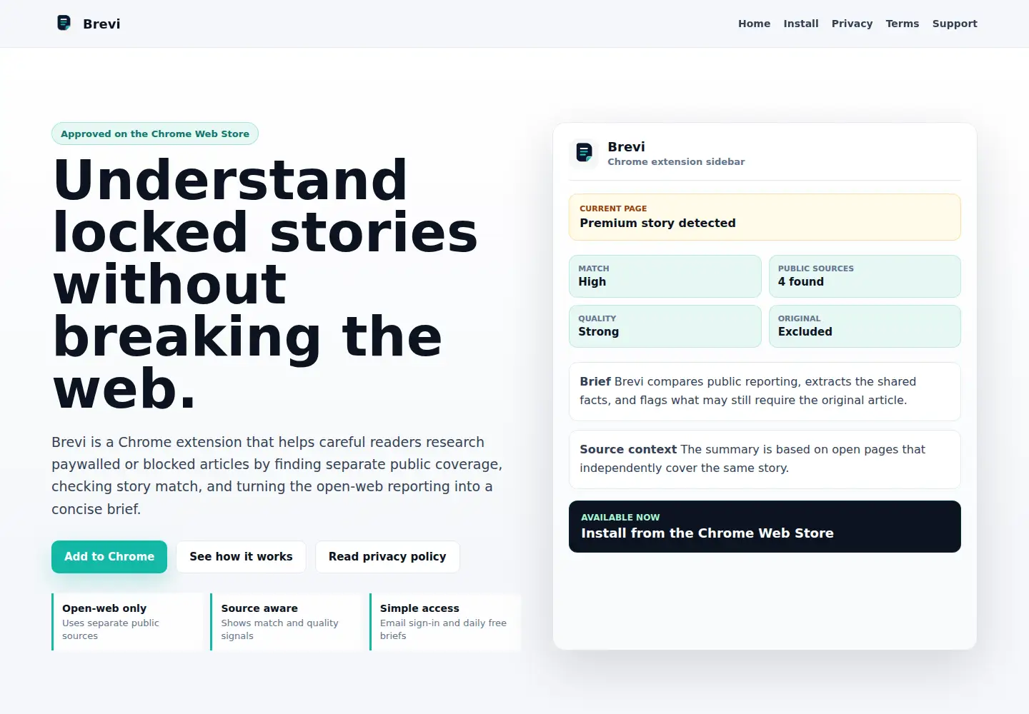 Screenshot of getbrevi.dev