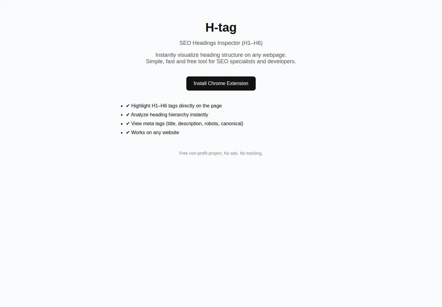 Captured homepage of h-tag.dev in the current scan