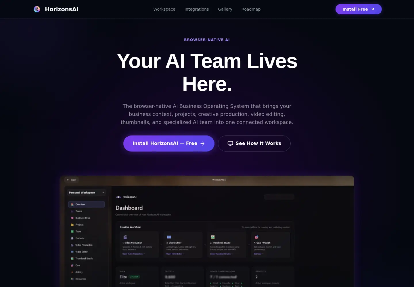 Screenshot of horizonsai.dev