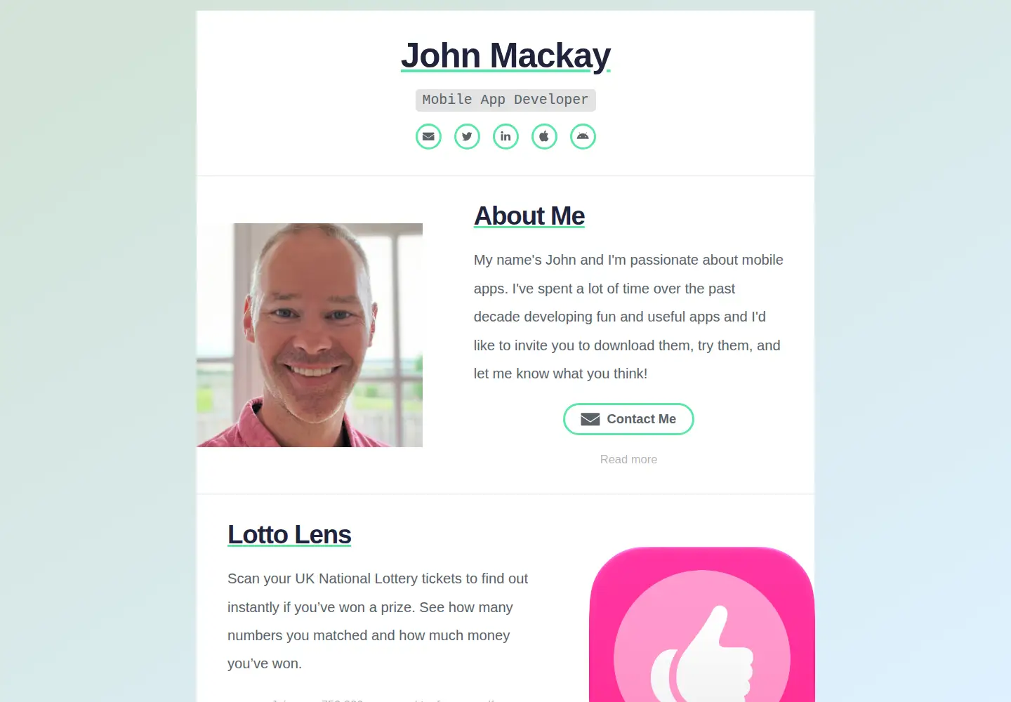Screenshot of johnmackay.dev