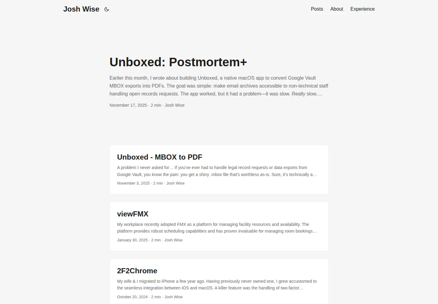 Captured homepage of jwise.dev in the current scan