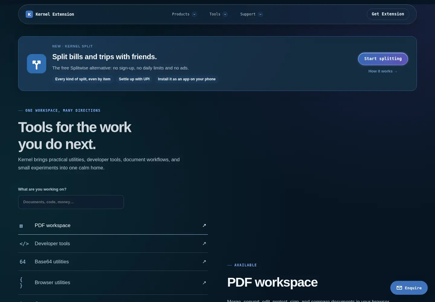 Screenshot of kerneltools.dev
