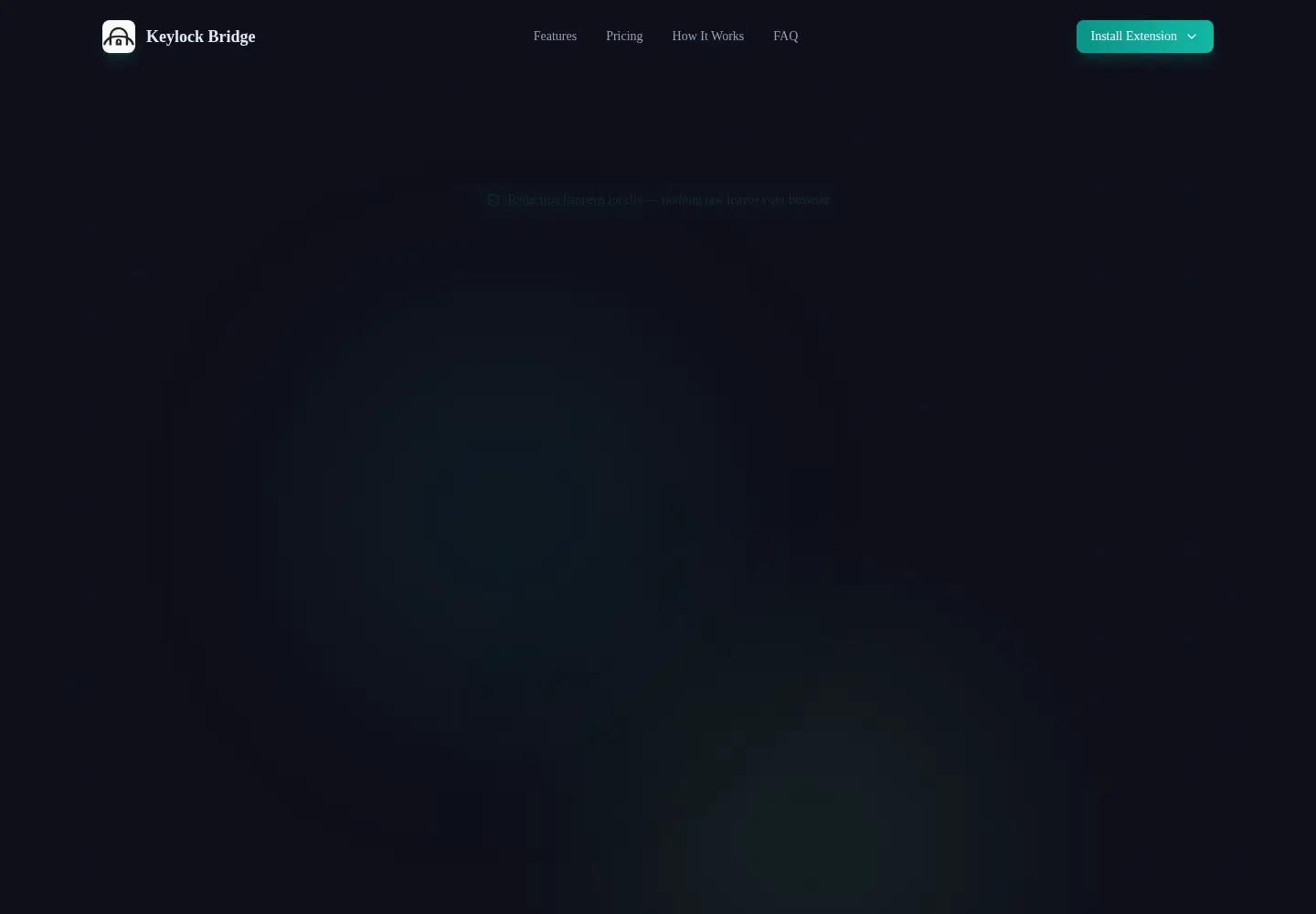 Captured homepage of keylockbridge.dev in the current scan