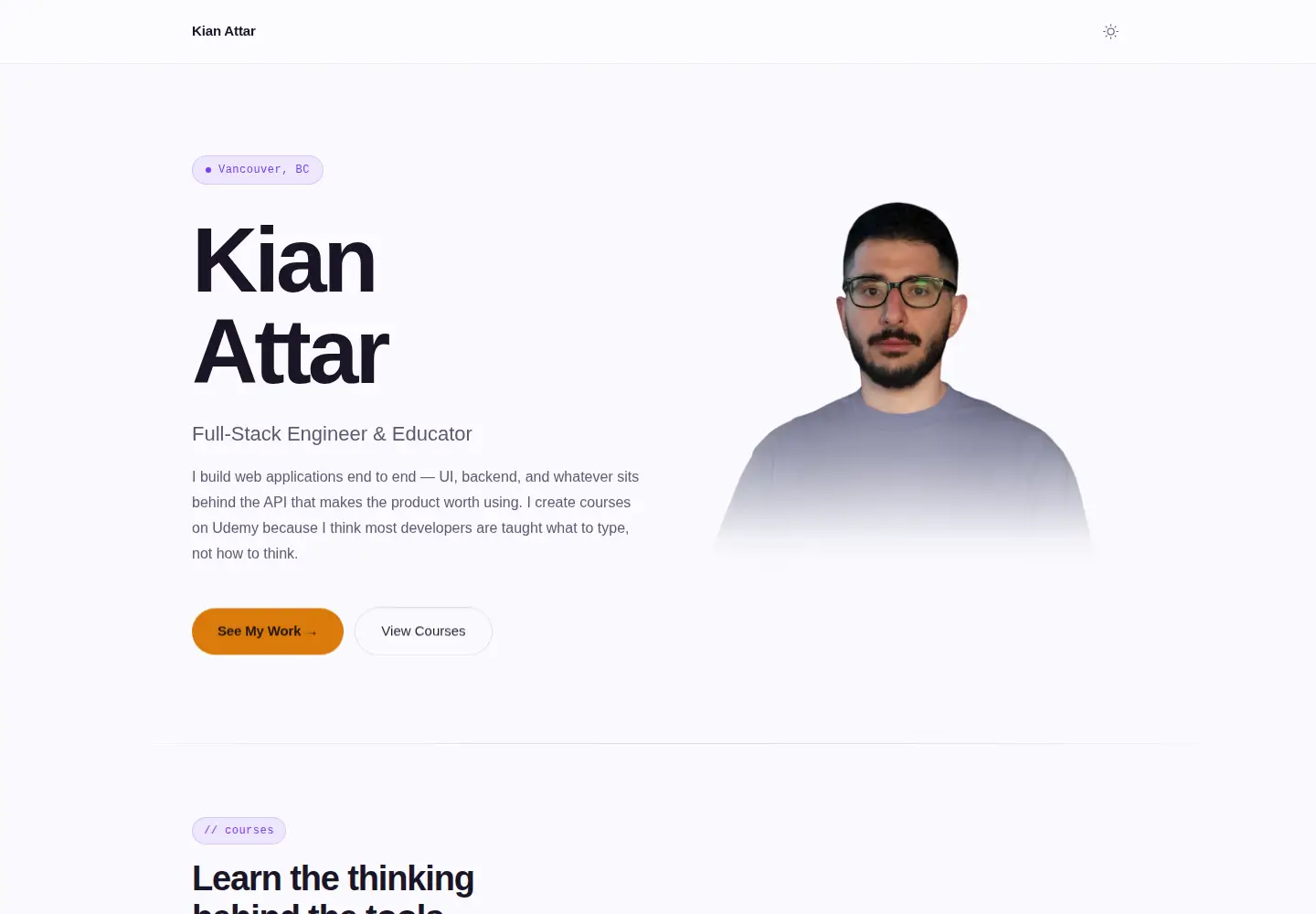 Screenshot of kiancode.dev