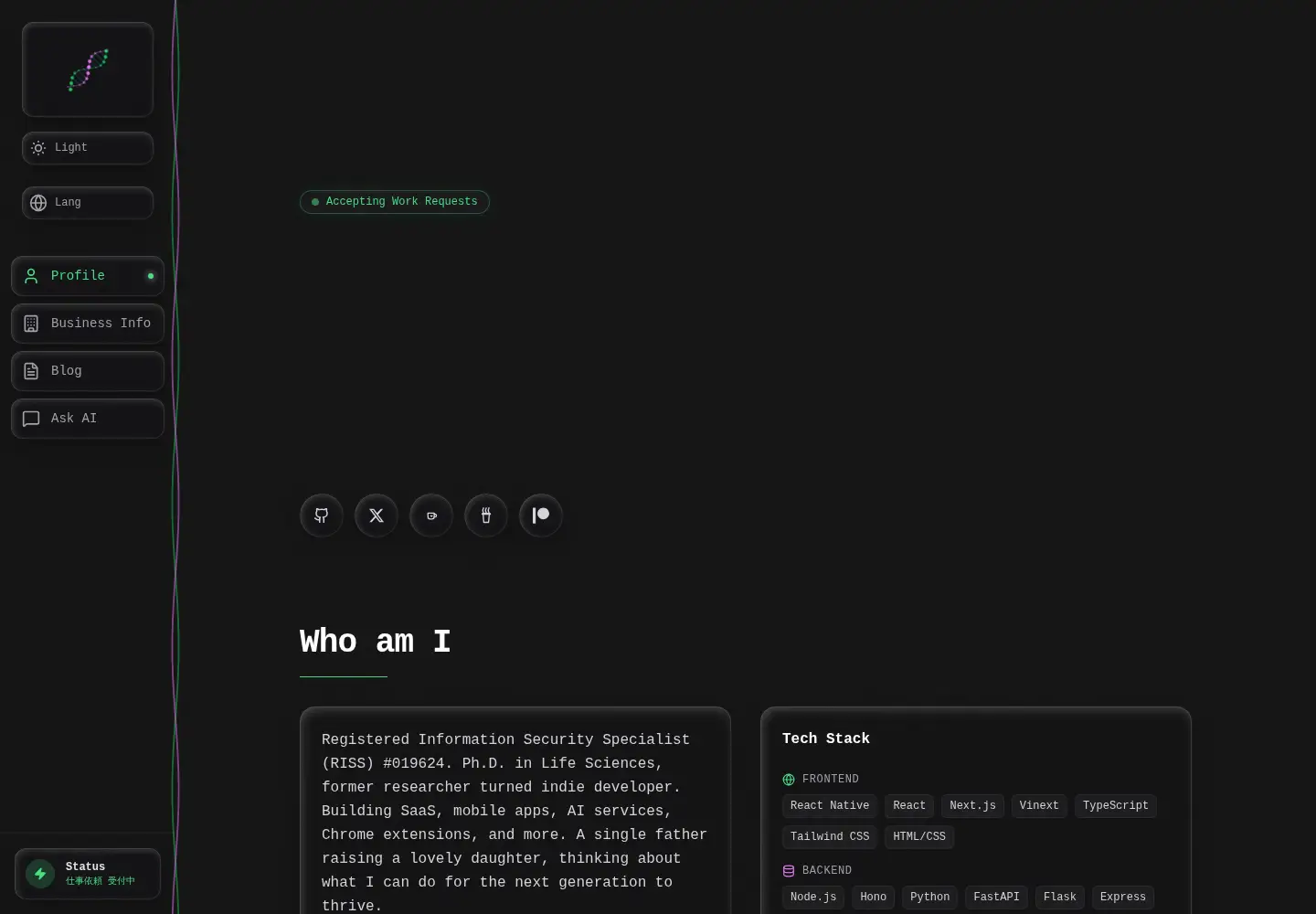 Screenshot of kimura512.dev