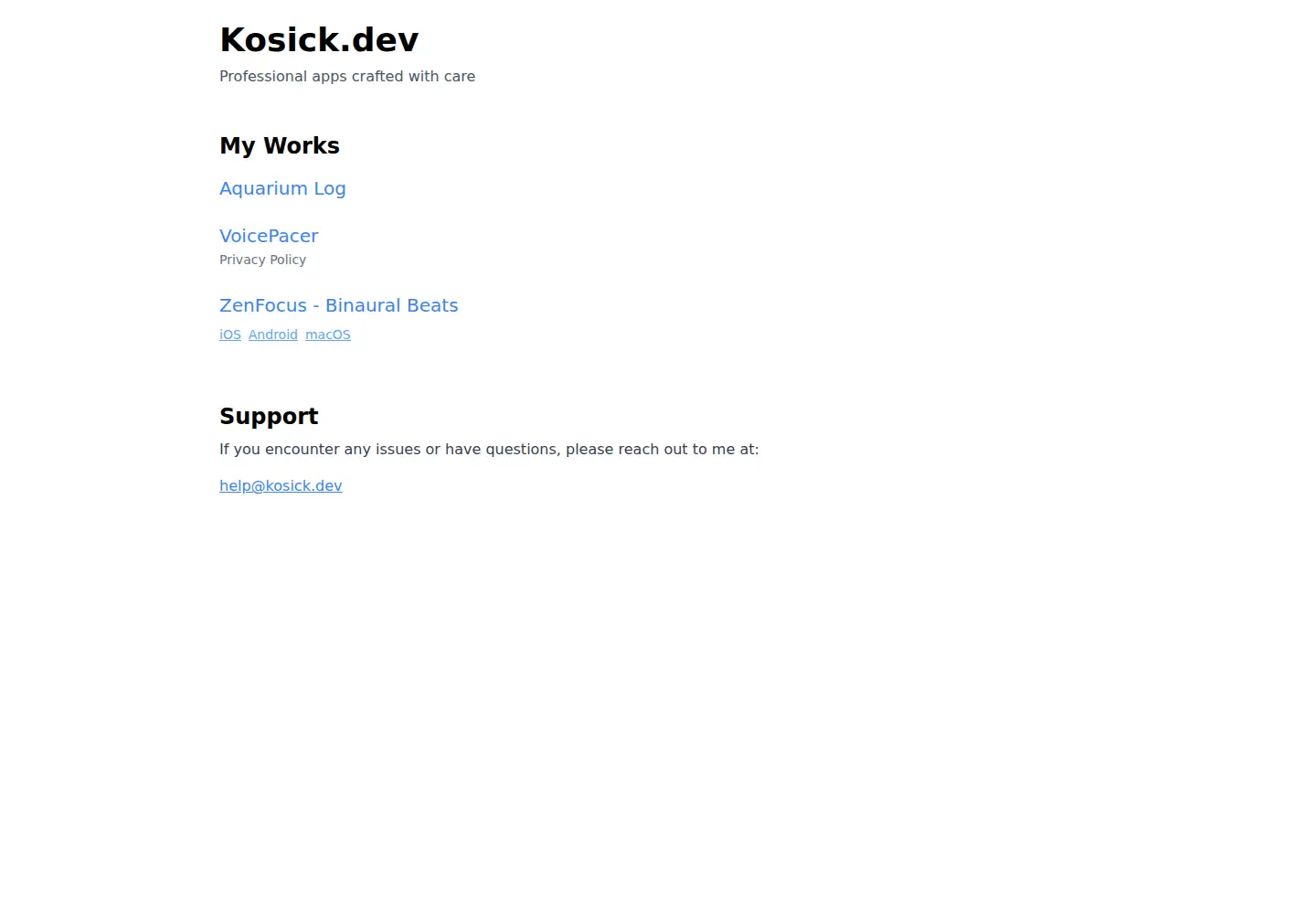 Screenshot of kosick.dev