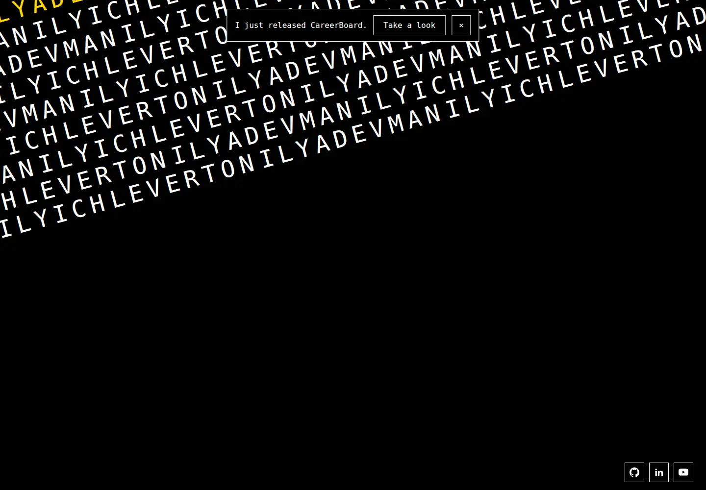 Captured homepage of leverton.dev in the current scan