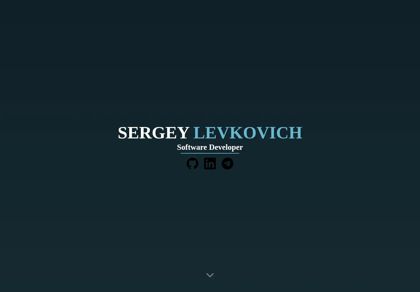 Captured homepage of levkovich.dev in the current scan