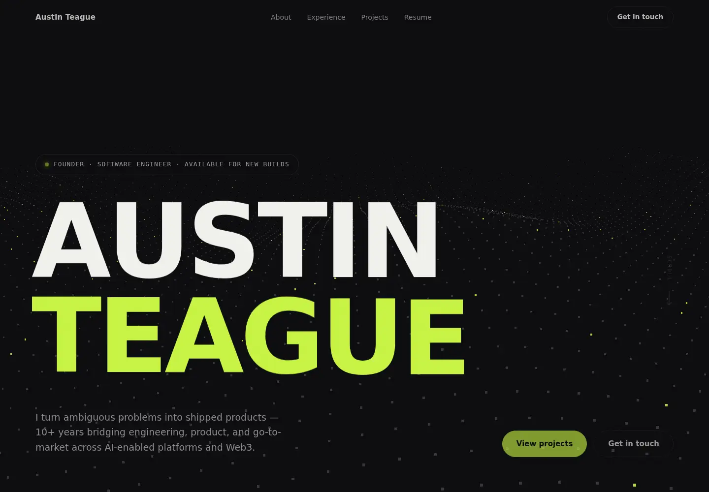 Screenshot of nfteague.dev