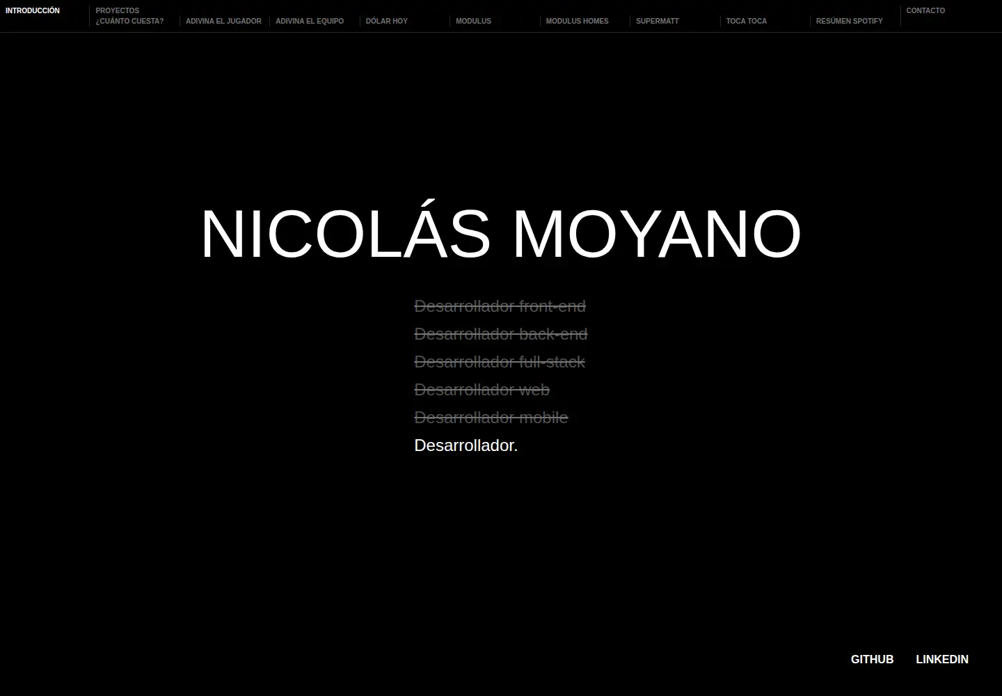 Captured homepage of nicomoyano.dev in the current scan