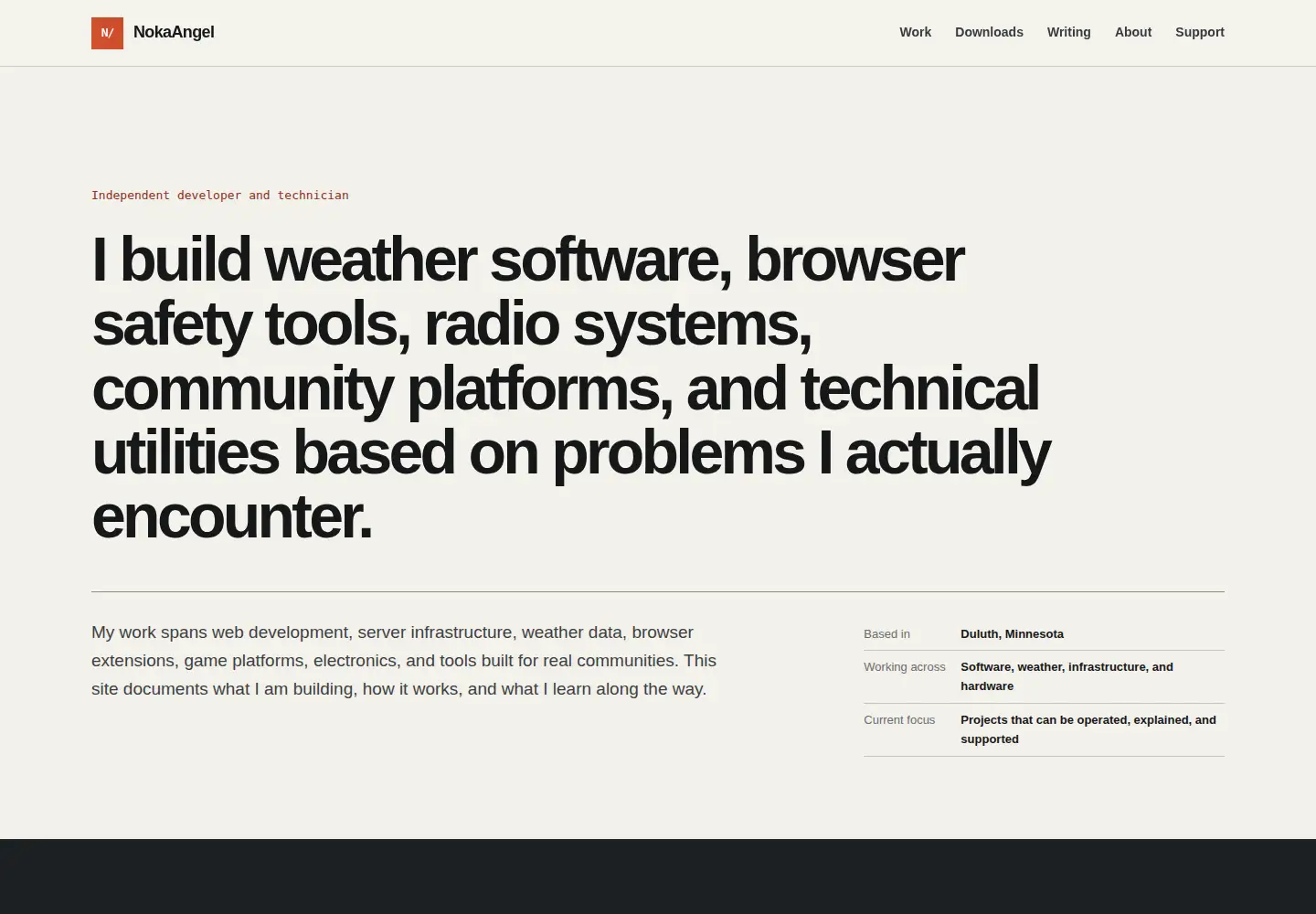 Screenshot of nokaangel.dev