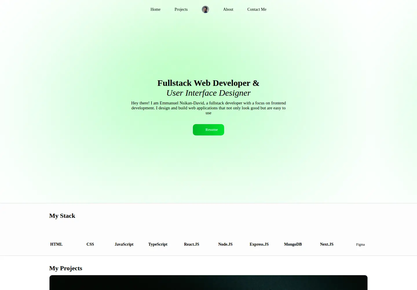 Screenshot of nsikandavid.dev