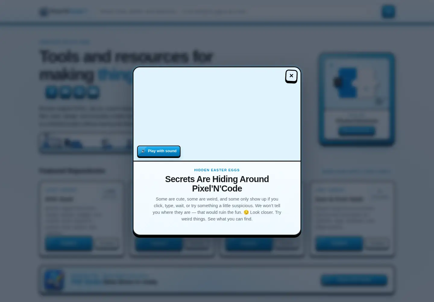 Captured homepage of pixelncode.dev in the current scan