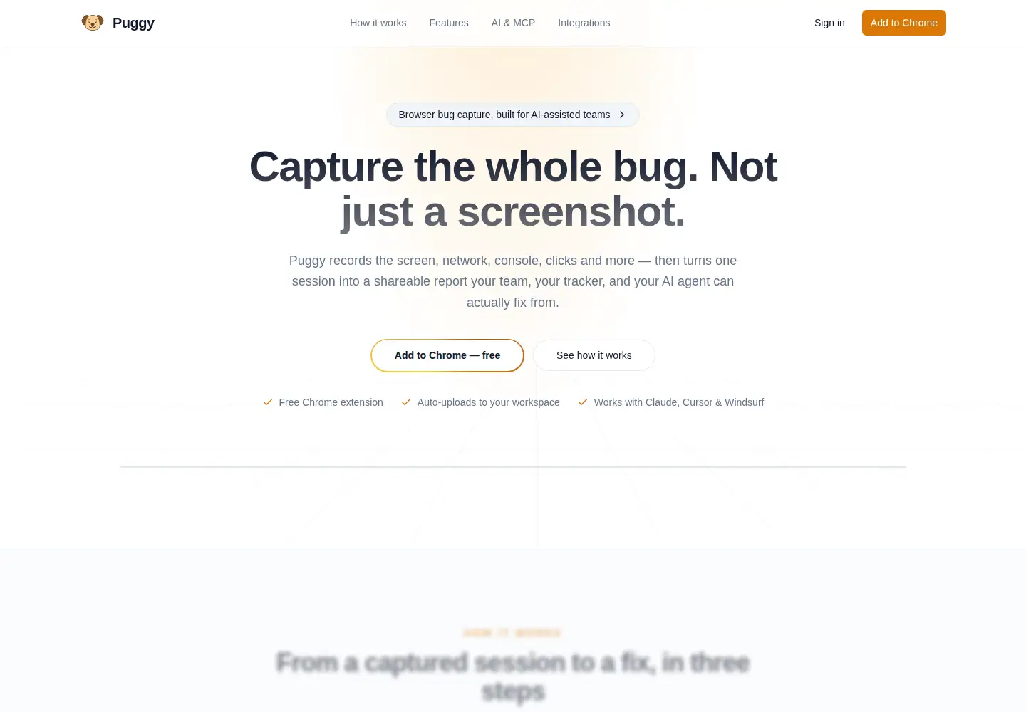 Screenshot of puggy.dev