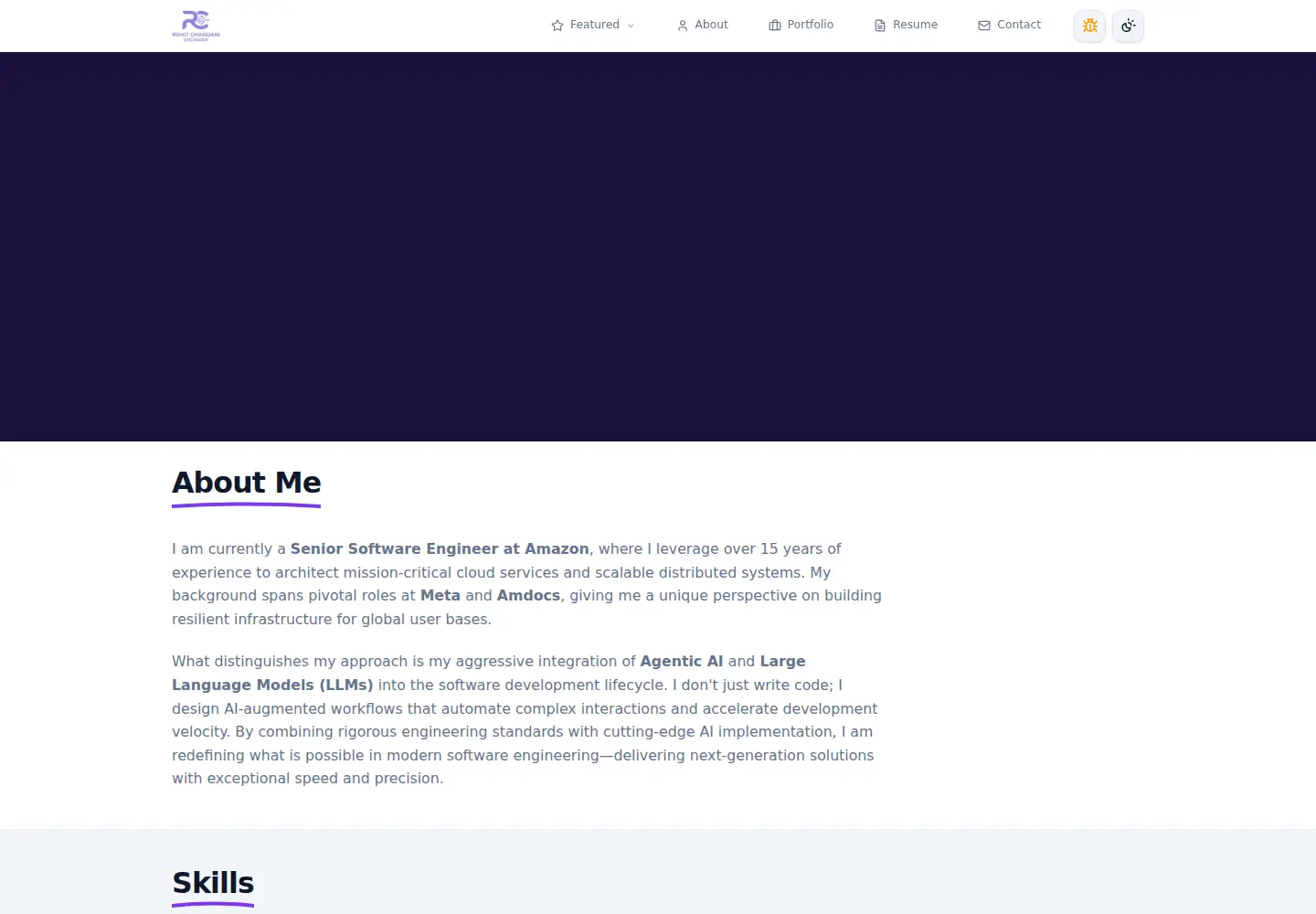 Screenshot of rlchandani.dev