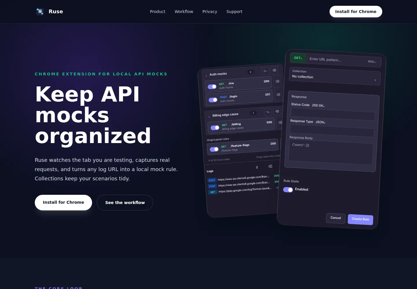 Captured homepage of ruse.dev in the current scan