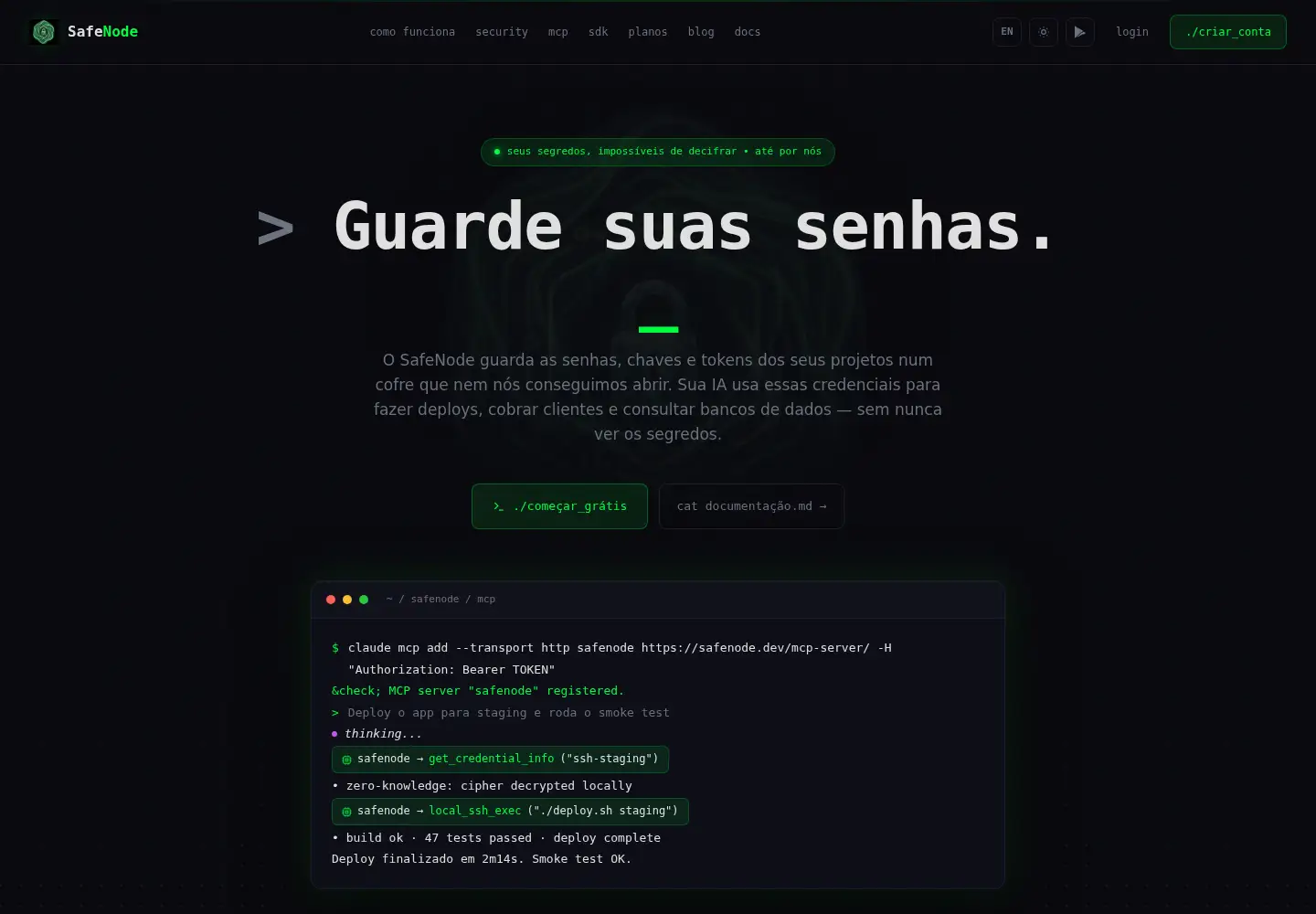 Screenshot of safenode.dev
