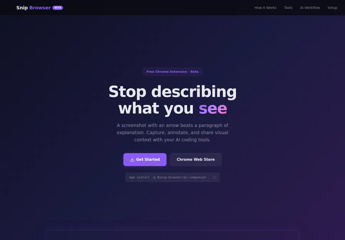 Screenshot of snip-browser.dev