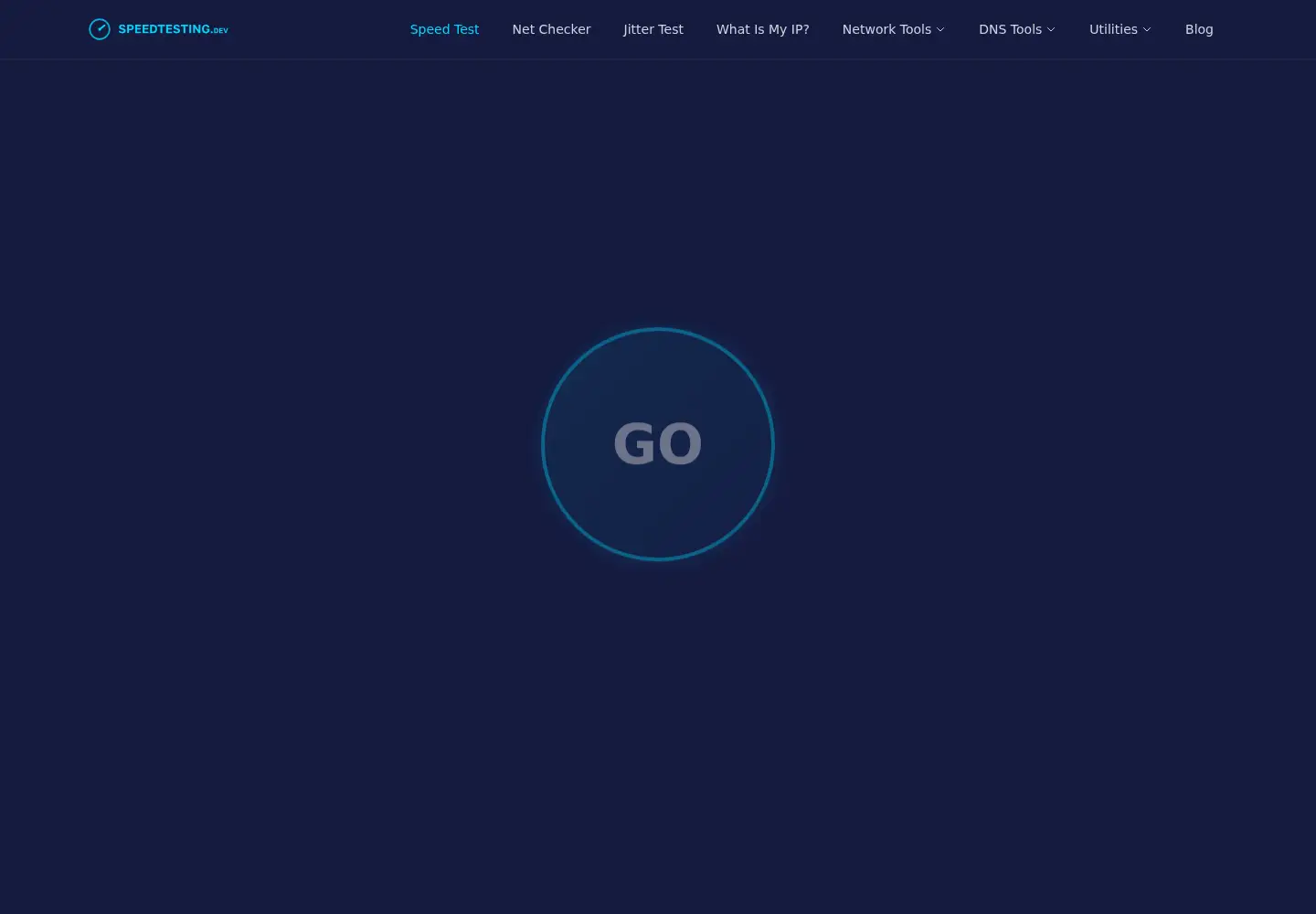 Captured homepage of speedtesting.dev in the current scan