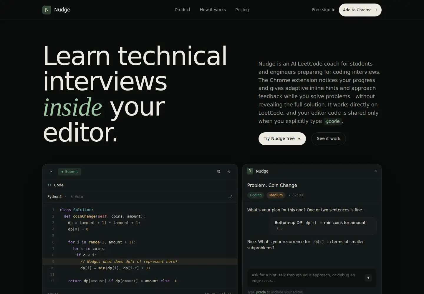 Screenshot of trynudge.dev