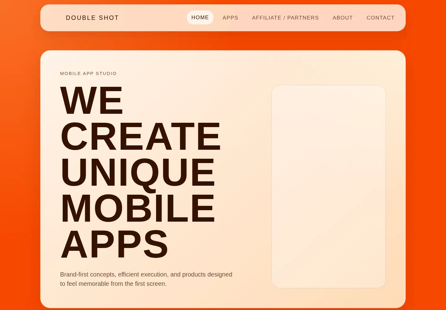Captured homepage of doubleshot.digital in the current scan