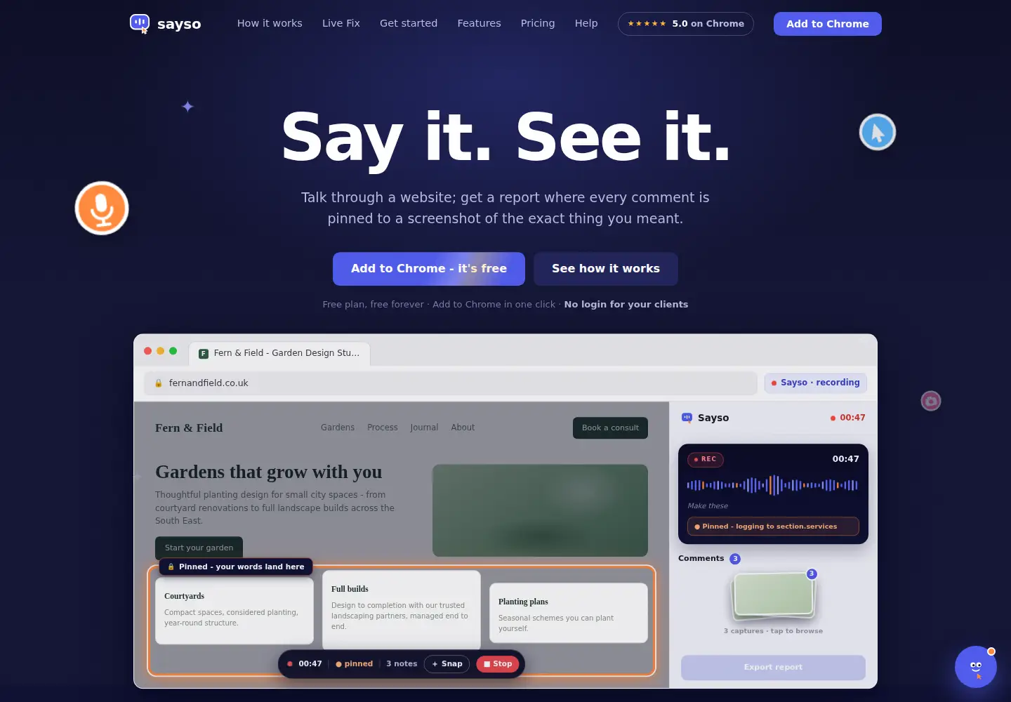 Screenshot of sayso.digital