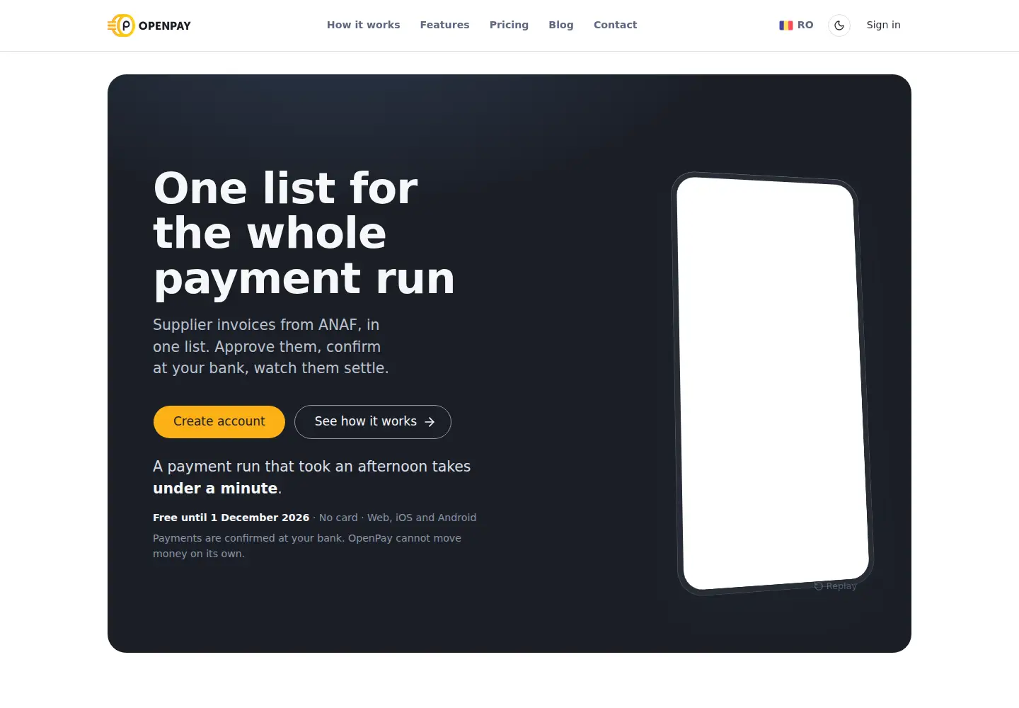 Screenshot of openpay.direct