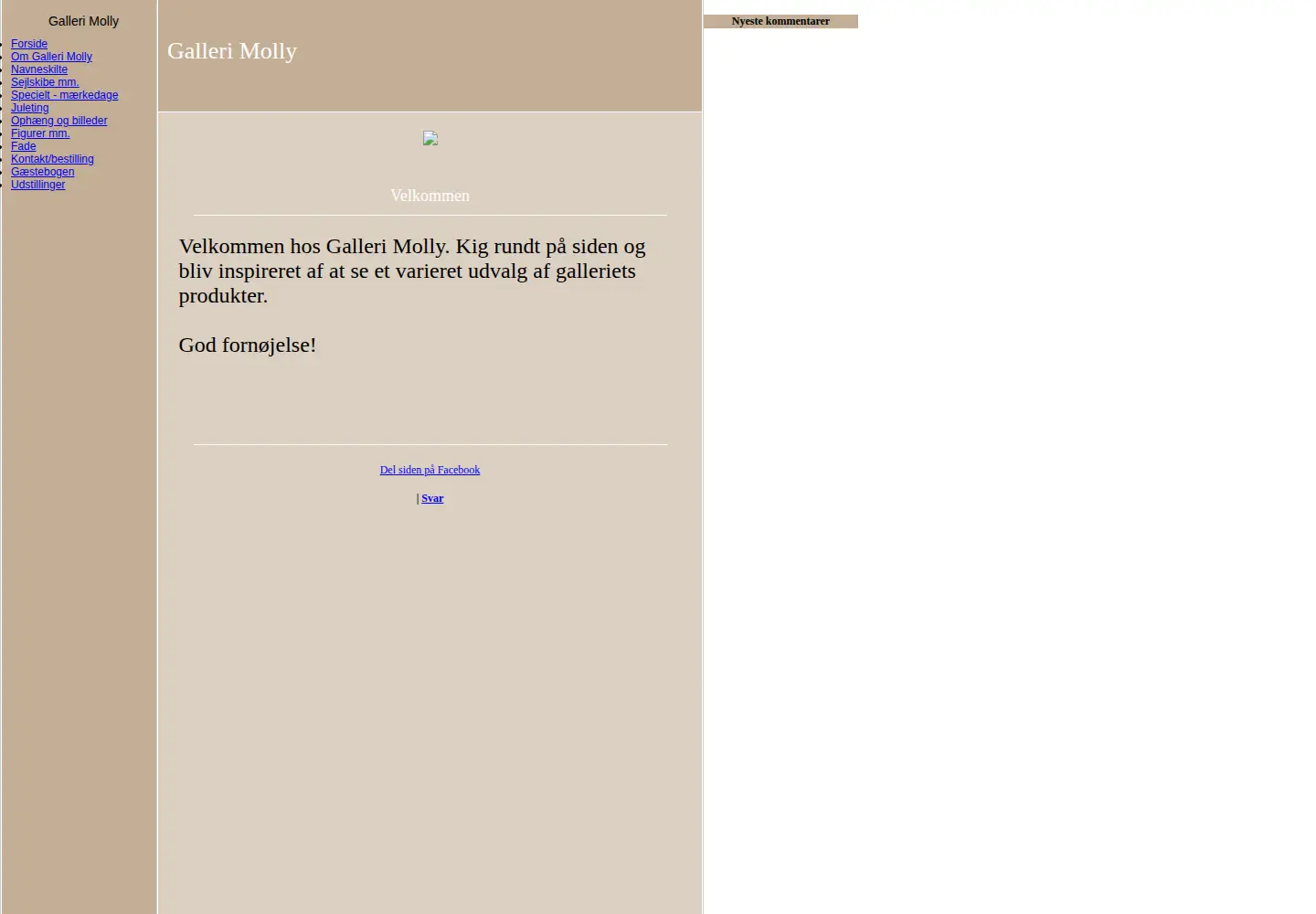 Screenshot of gallerimolly.dk