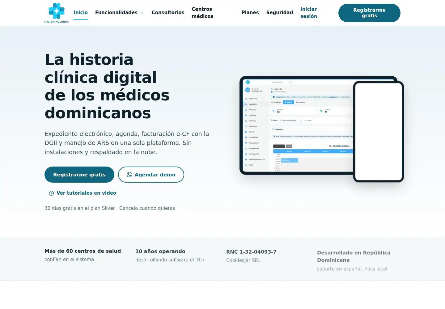 Screenshot of historiaclinica.com.do