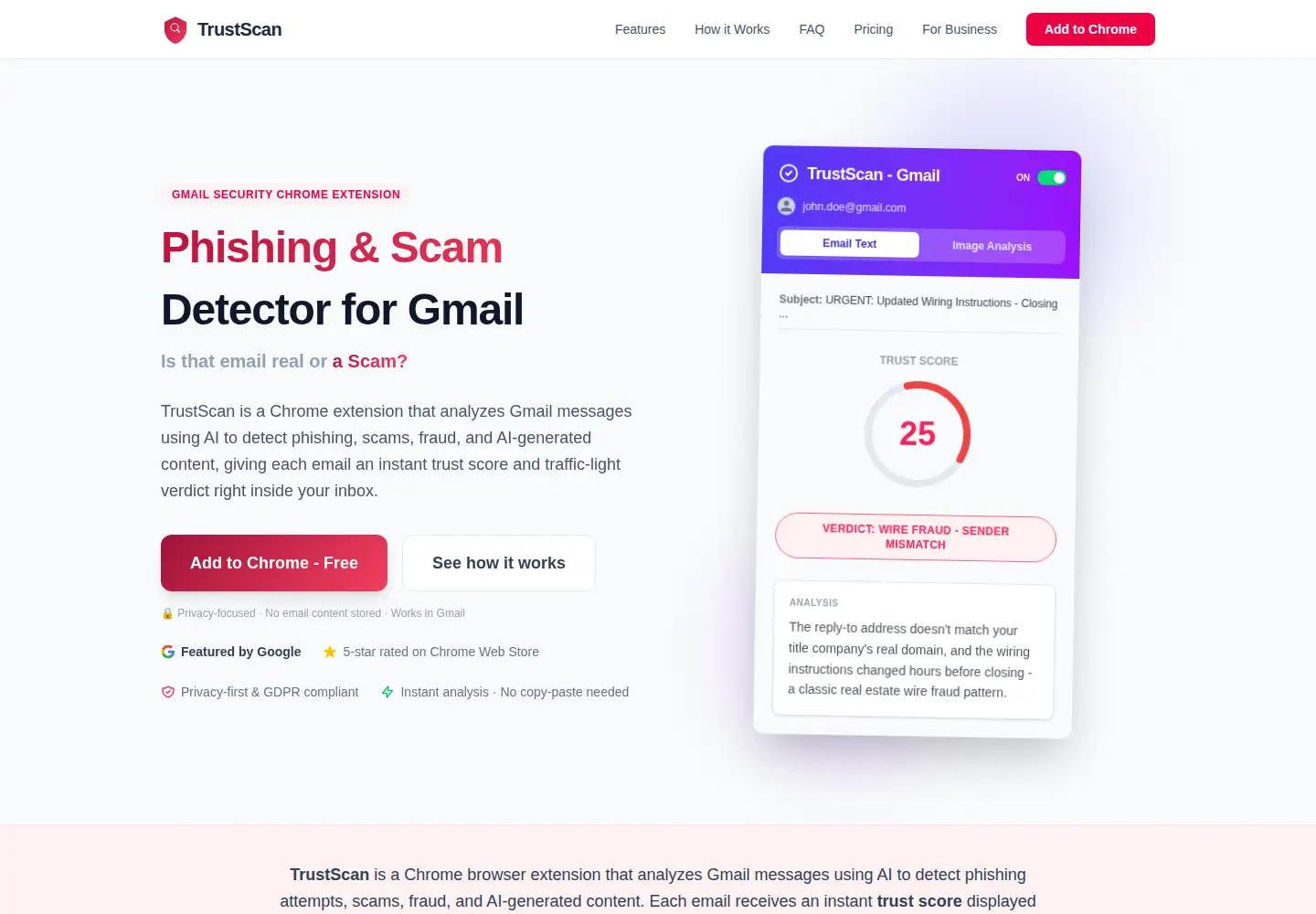 Screenshot of trustscan.email