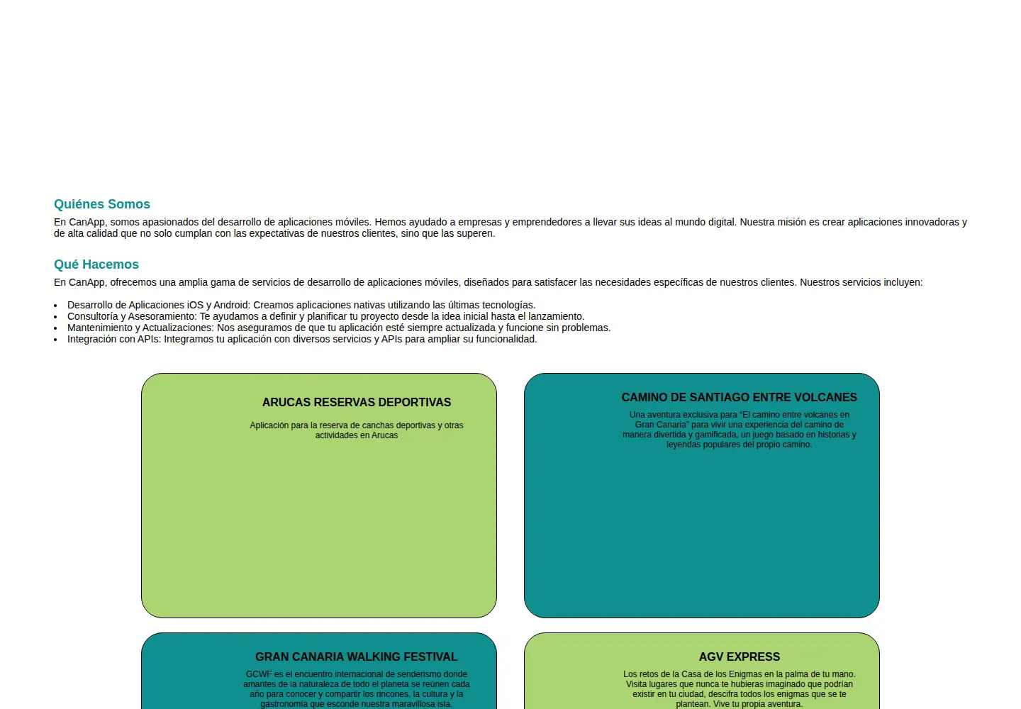 Captured homepage of canapp.es in the current scan
