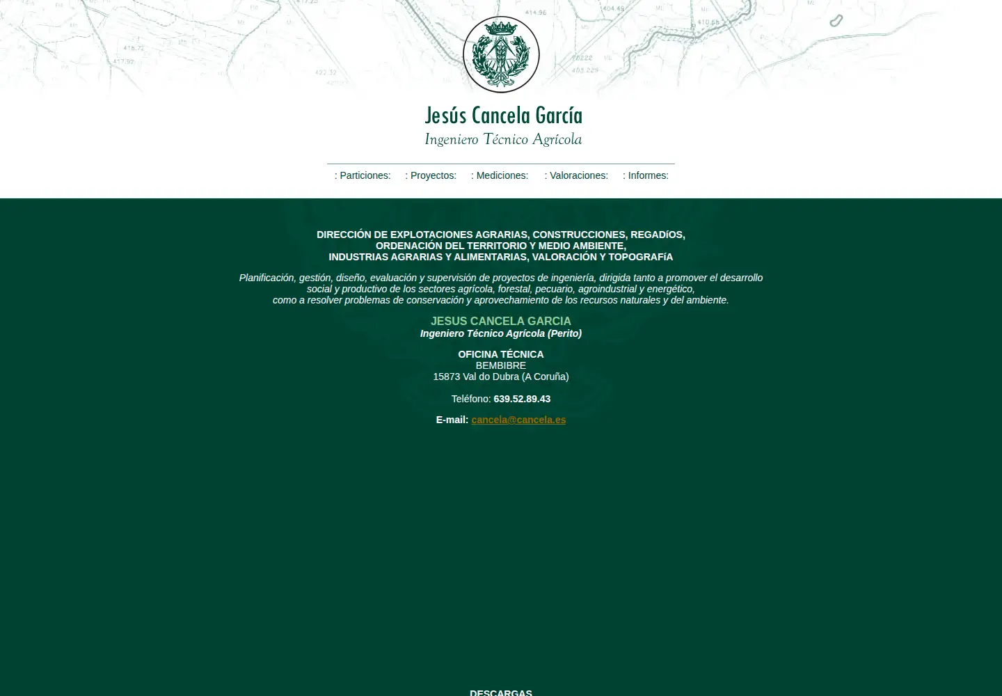Captured homepage of cancela.es in the current scan