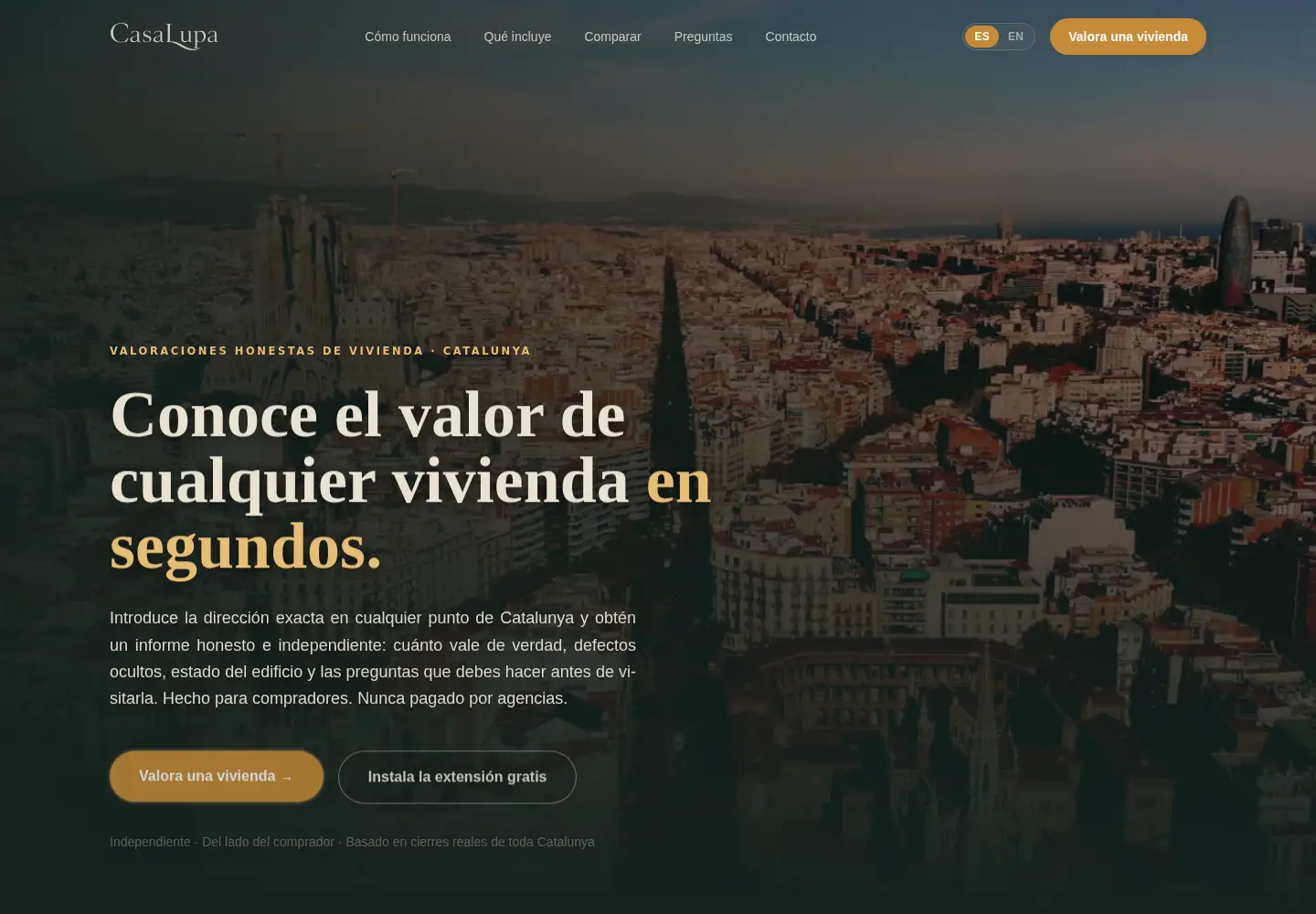 Captured homepage of casalupa.es in the current scan