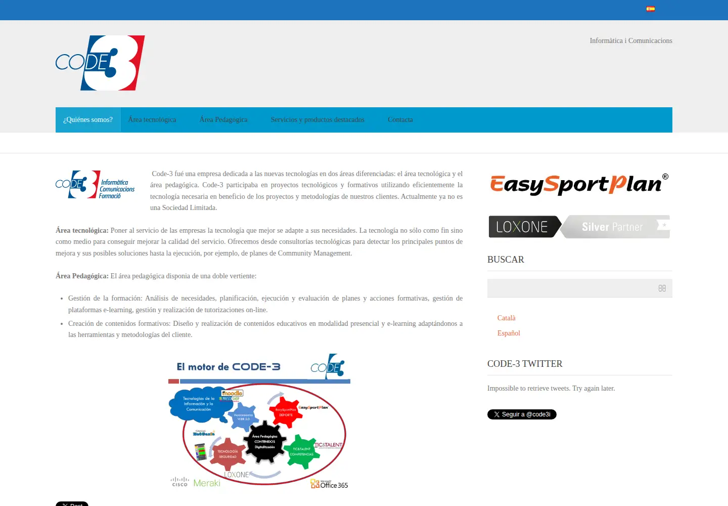 Captured homepage of code3.es in the current scan
