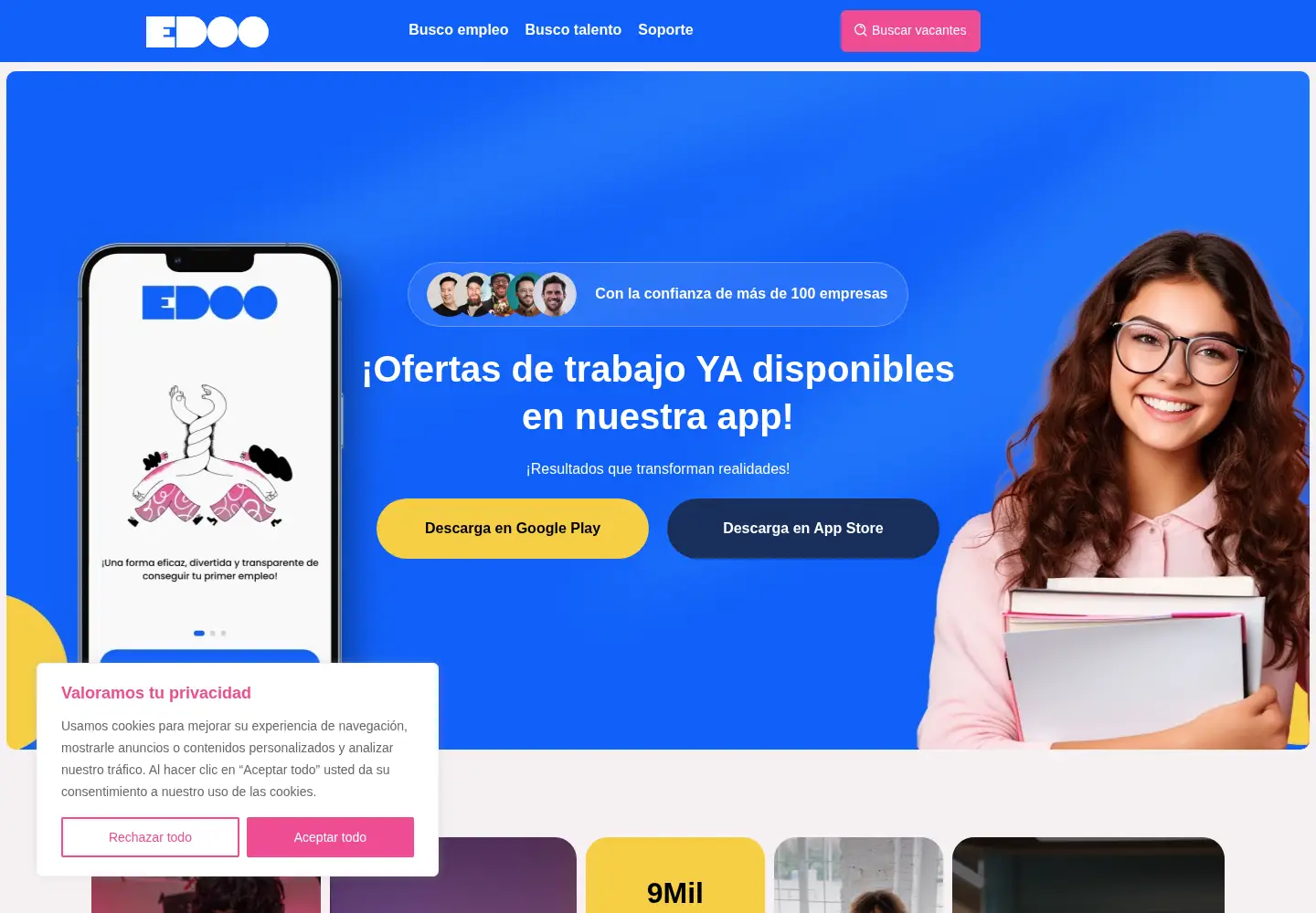 Captured homepage of edoo.com.es in the current scan