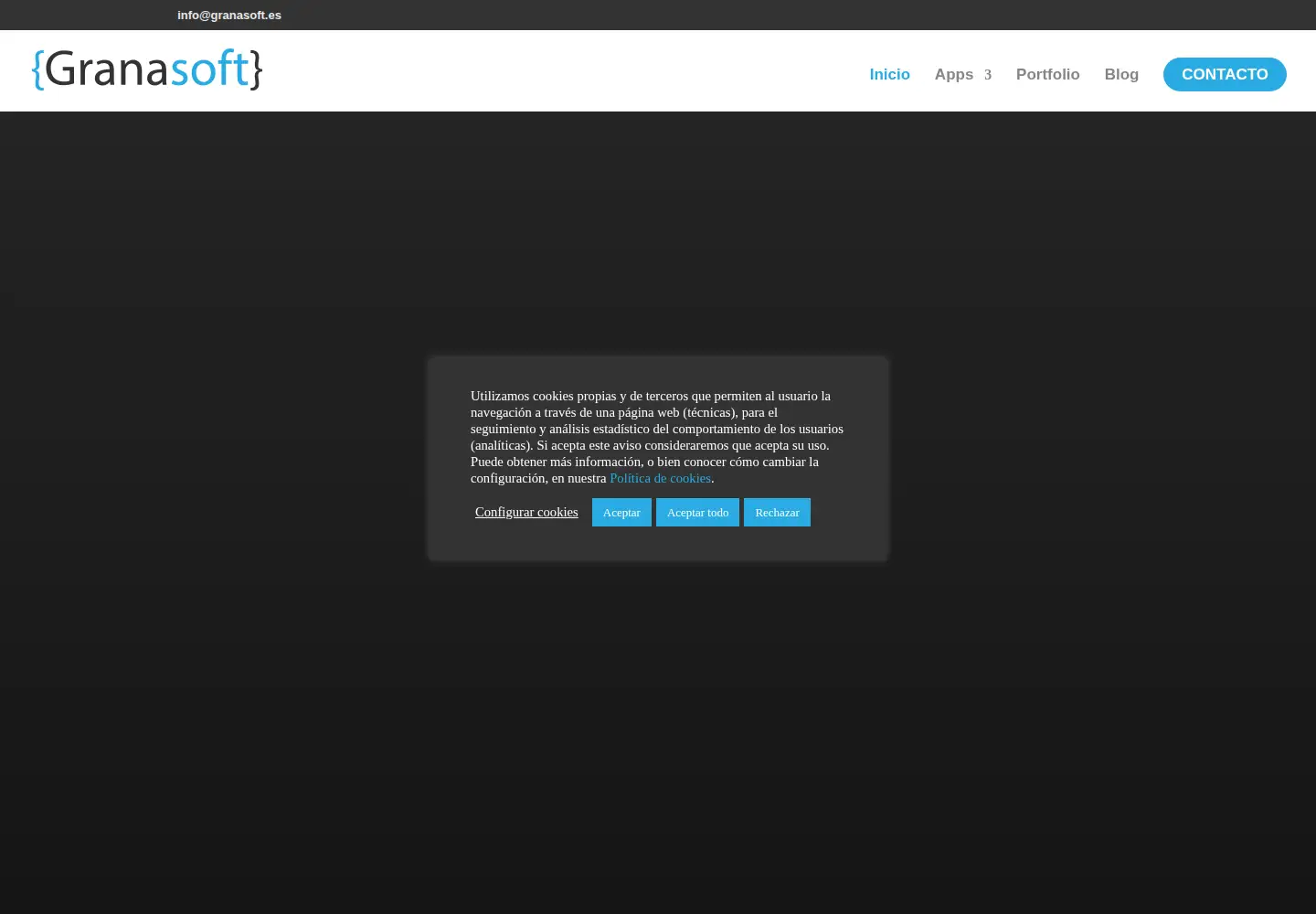 Captured homepage of granasoft.es in the current scan